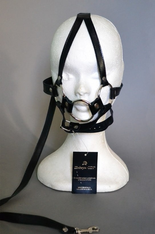 Сбруя с кляпом на поводке