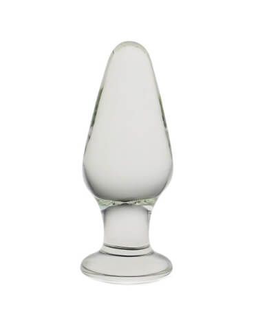 Анальная пробка Lovetoy Glass Romance 11, прозрачная