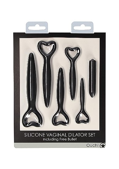 Набор вагинальных расширителей с вибропулей Silicone Vaginal Dilator Set