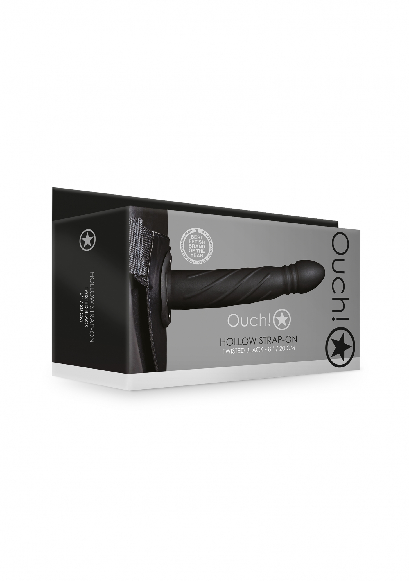 Страпон-фаллопротез со спиралевидной фактурой без мошонки - 8'' / 20 см