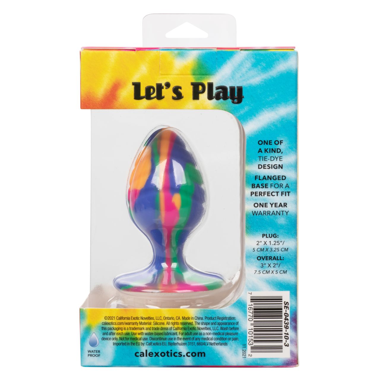 текстурированная анальная пробка m из силикона cheeky med swirl tie-dye plug в Воронеже