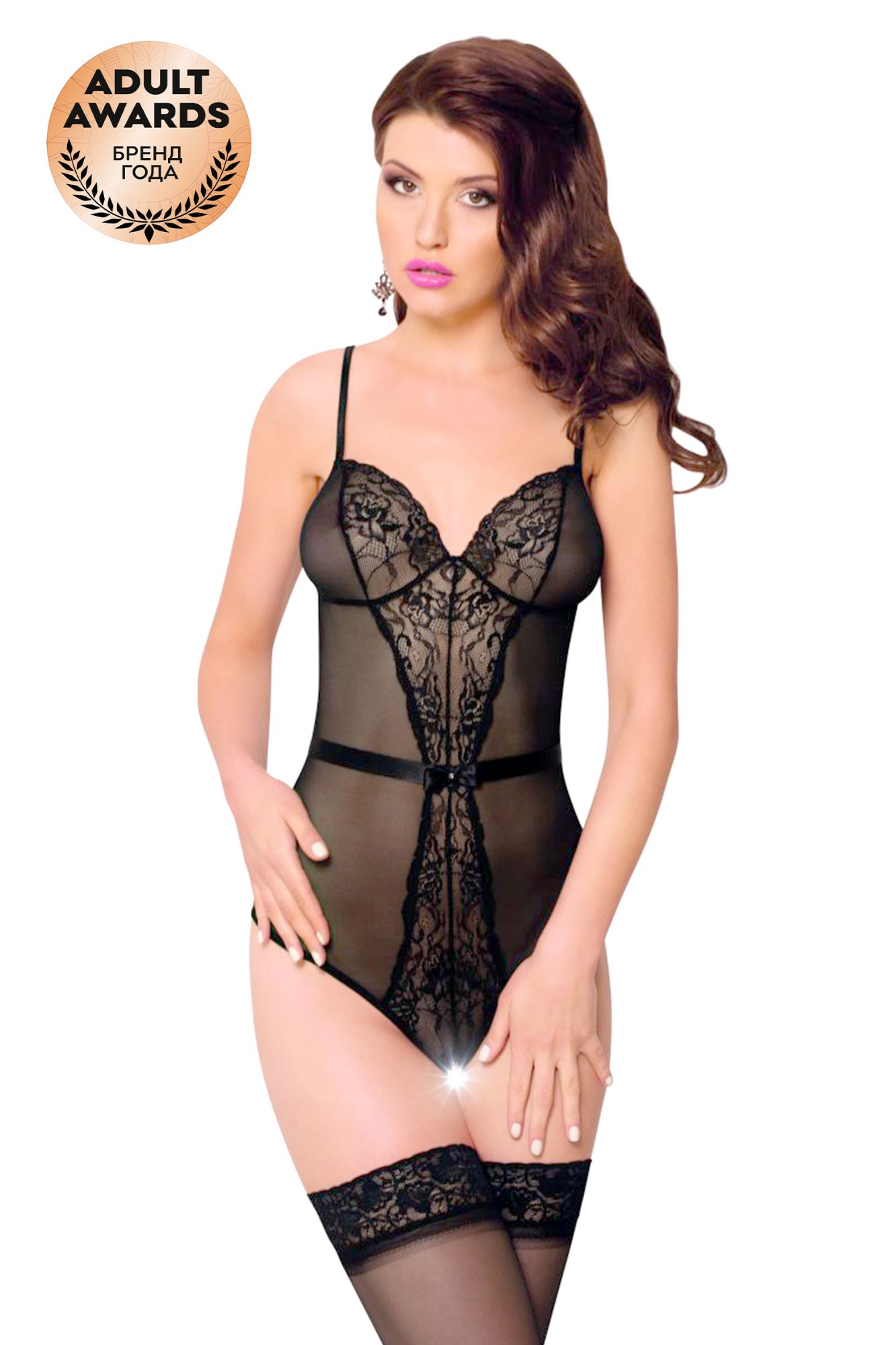 Эротическое боди c интимным вырезом softline collection linda, черный, m/l в Воронеже