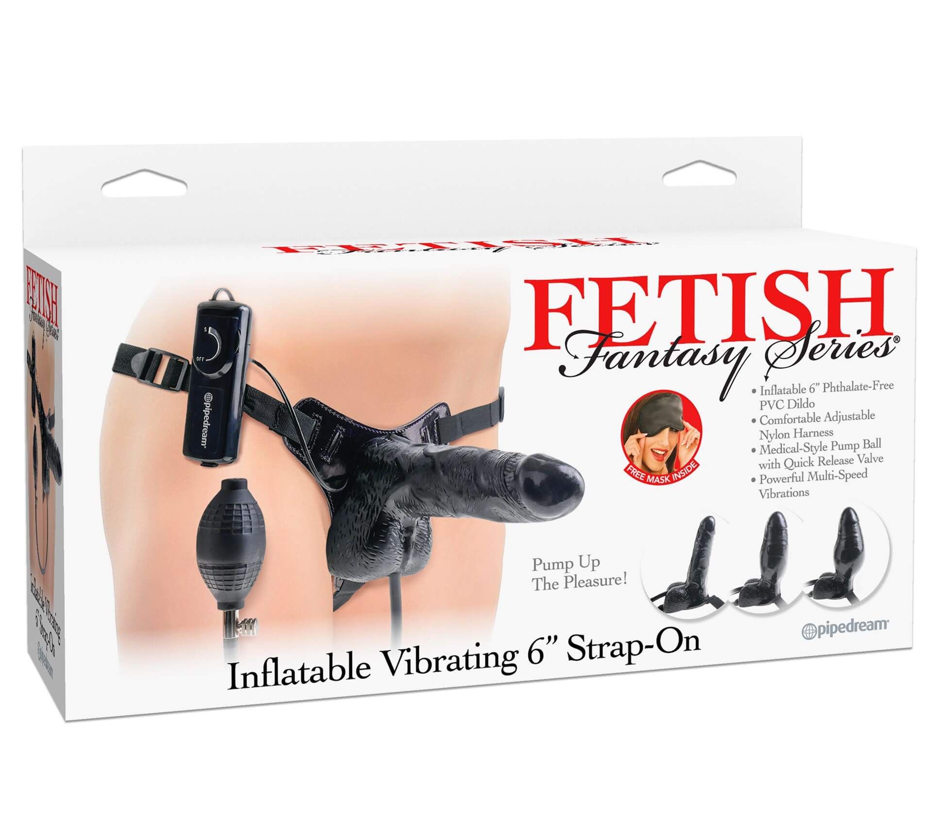 страпон надувной pipedream inflatable vibrating 6 strap-on, черный в Воронеже