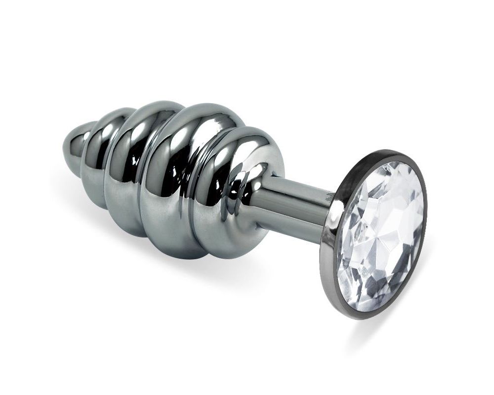 анальная пробка lovetoy rosebud spiral, с прозрачным камнем в Воронеже