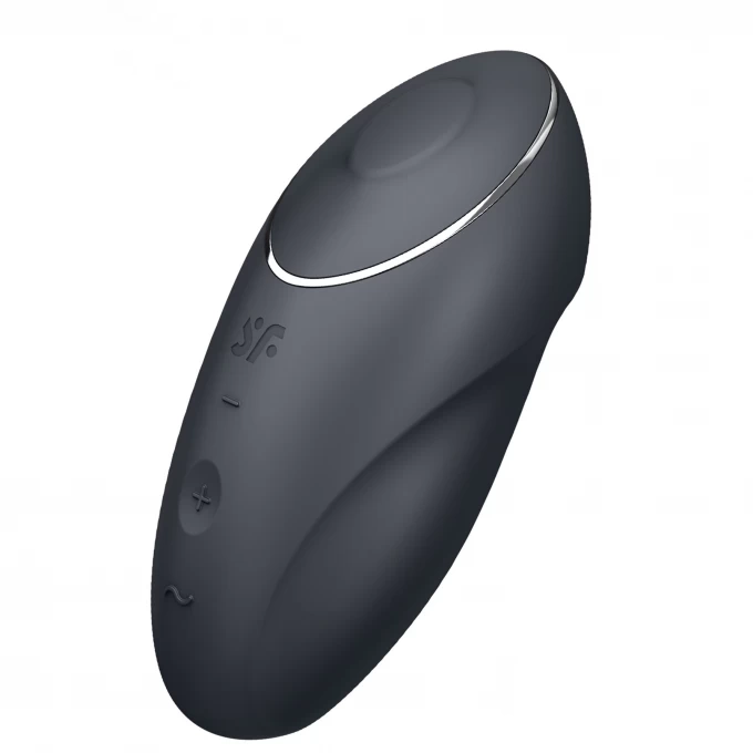 Вибромассажер Satisfyer Tap & Climax 1, силикон, серый, 11 см