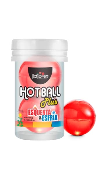Лубрикант HOT BALL PLUS на масляной основе в виде двух шариков с охлождающе-разогревающим эффект