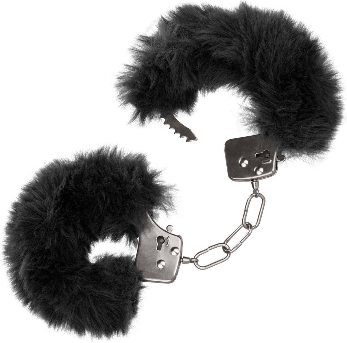 металлические наручники с искусственным мехом ultra fluffy furry cuffs, черные в Воронеже