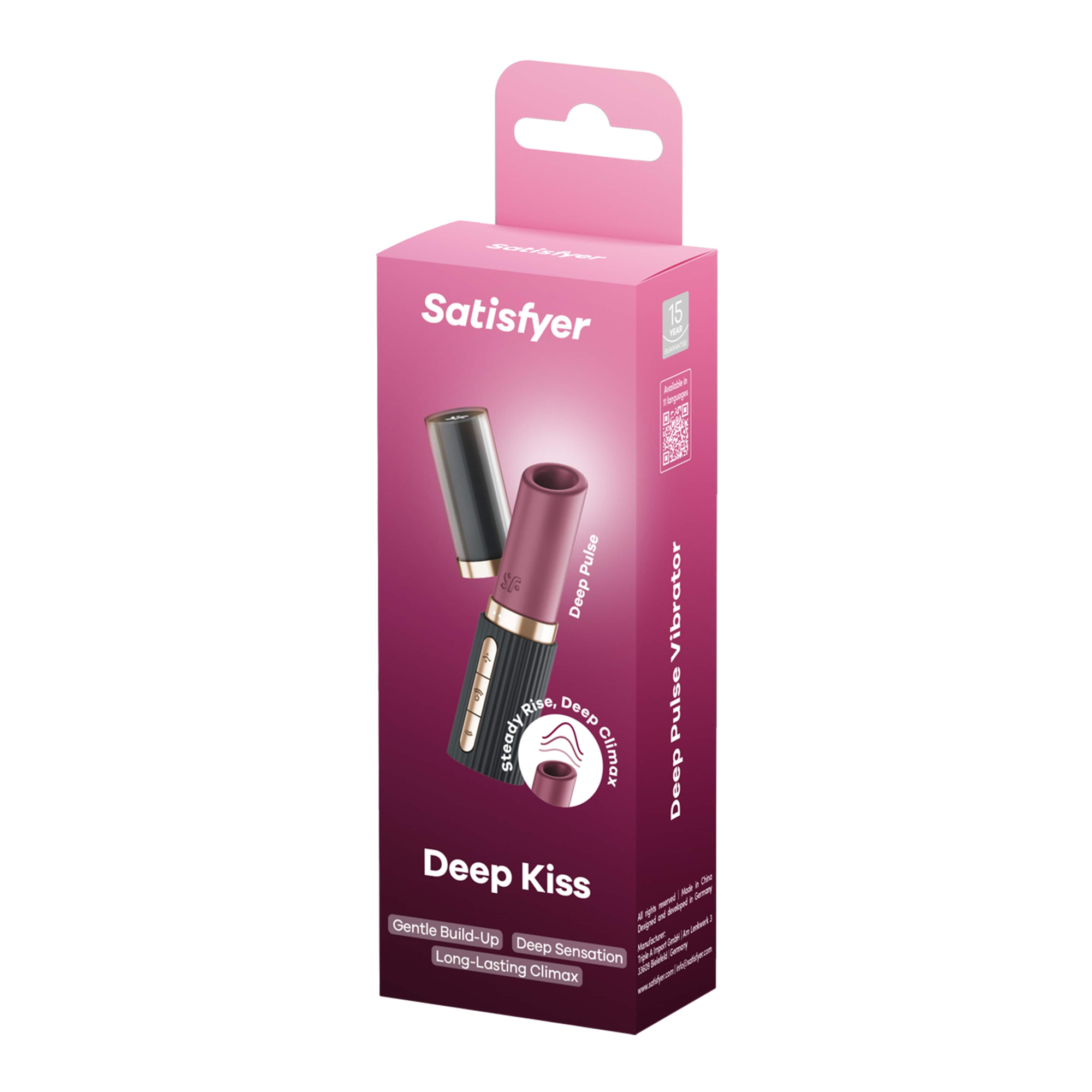 Воздушно-волновой стимулятор Deep Kiss black в виде помады