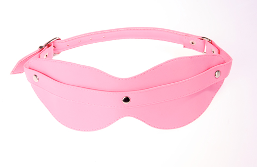 Маска на глаза из искусственной кожи розовая 5015-4
