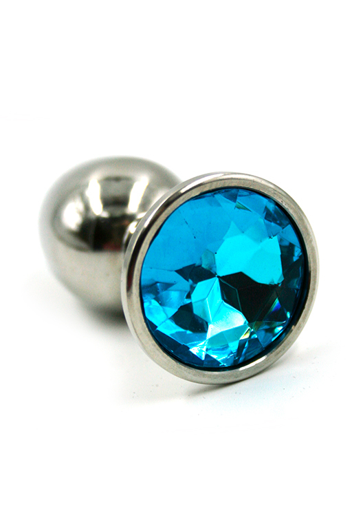Анальная пробка "small" нержавеющая сталь light blue