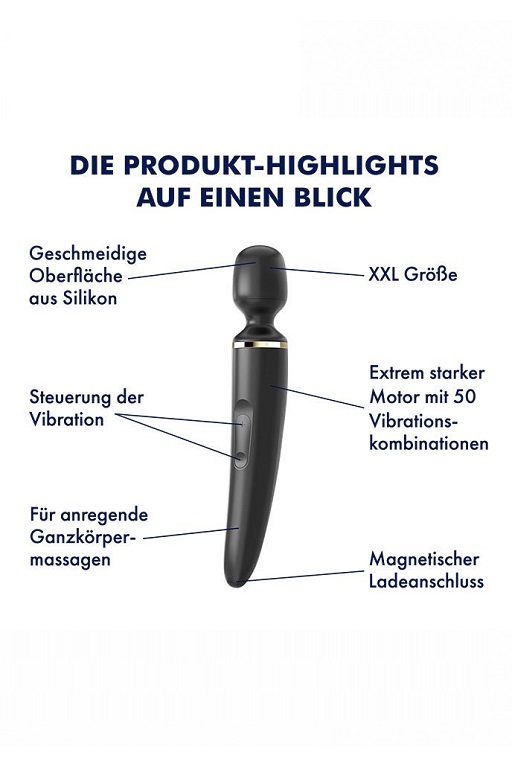 универсальный вибромассажер satisfyer wand-er woman (black/gold) в Воронеже