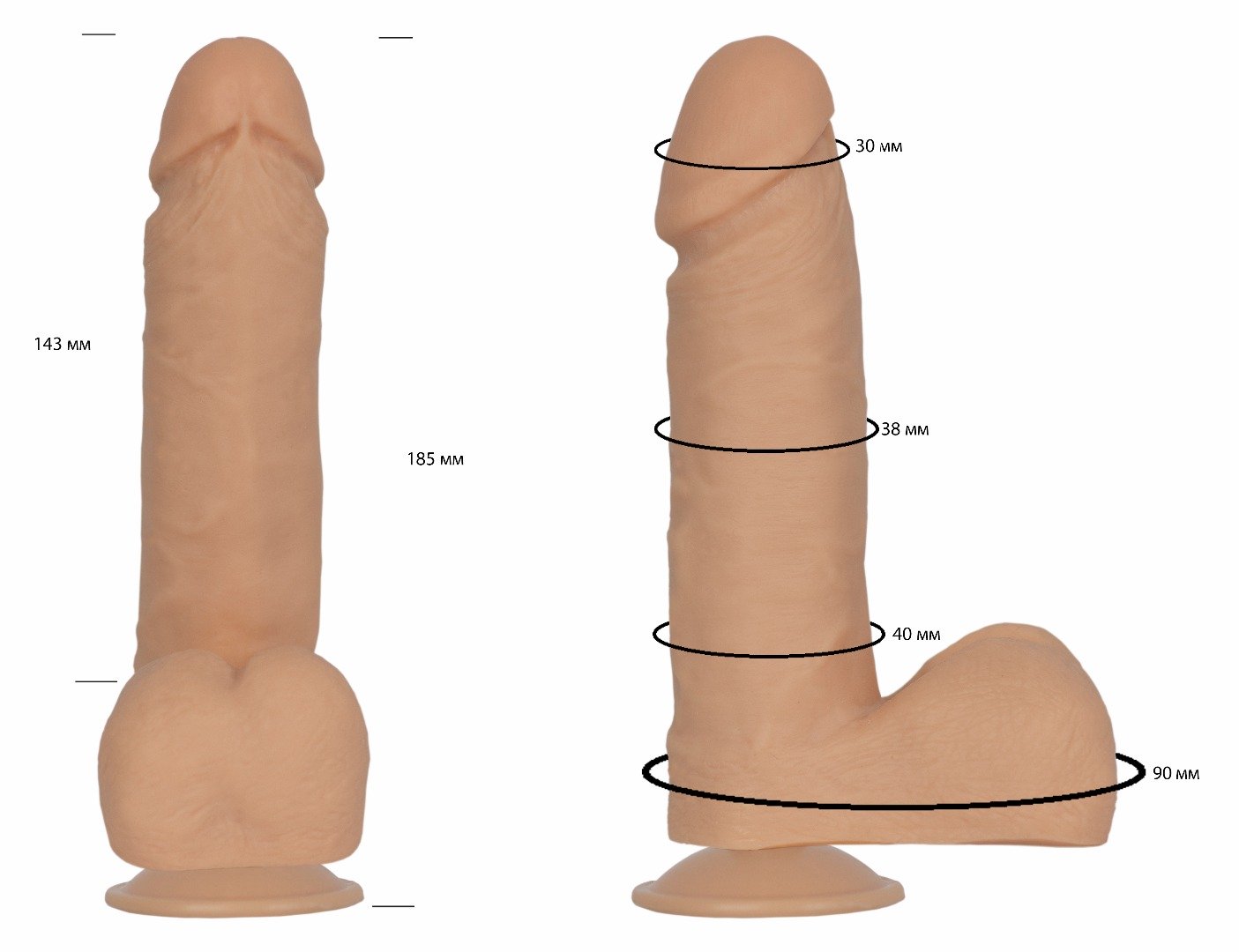 фаллоимитатор на присоске гелевый с мошонкой 101400ru в Воронеже