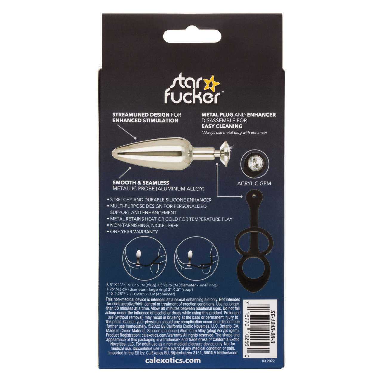 анальная пробка с эрекционным кольцом starfucker slim plug в Воронеже