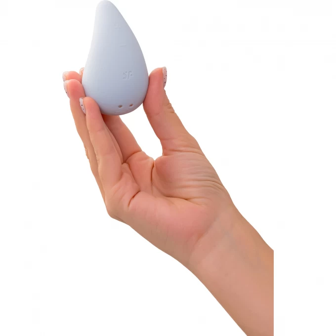 вибромассажер satisfyer dew drop, силикон, голубой, 8,1 см в Воронеже
