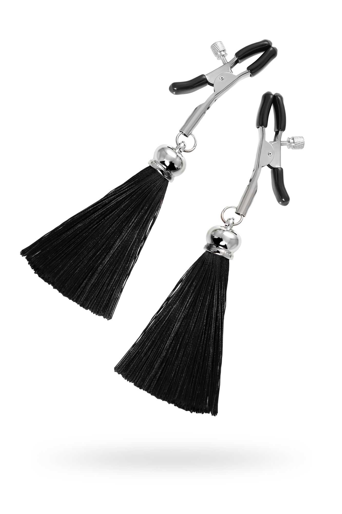 зажимы на соски pecado bdsm, «прищепки», с кисточками из шелка, металл, черные в Воронеже