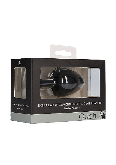 Анальная пробка для ношения с кристаллом  Diamond Butt Plug With Handle