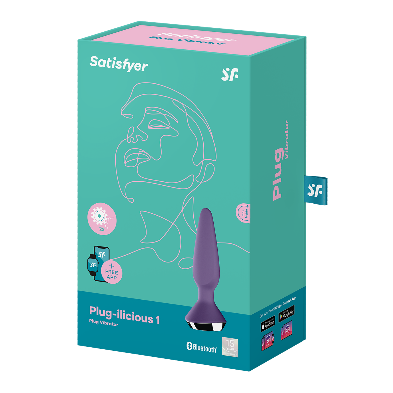 Анальная Пробка с Вибрацией Satisfyer Plug-ilicious 1 Connect App purple 003221SA