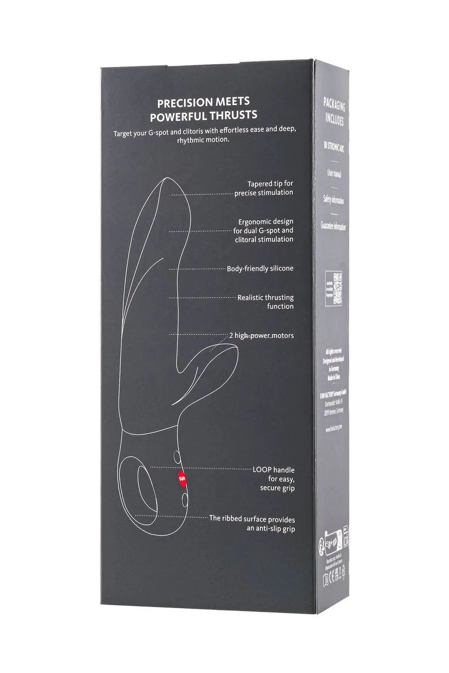 пульсатор кролик fun factory bi stronic arc, силикон, малиновый, 22,3 см в Воронеже
