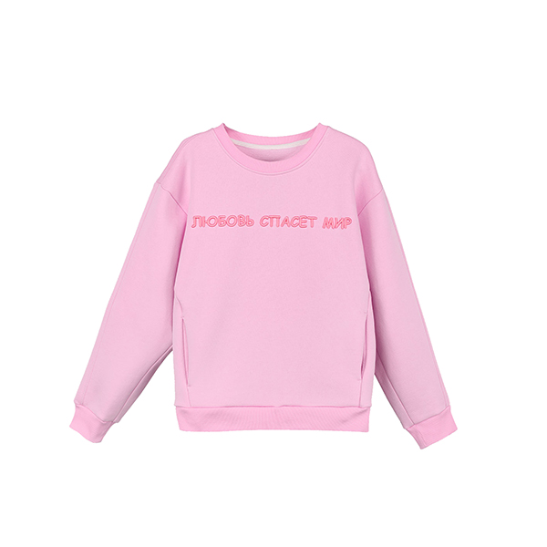 Свитшот PinkRabbit идеальный оверсайз, розовый