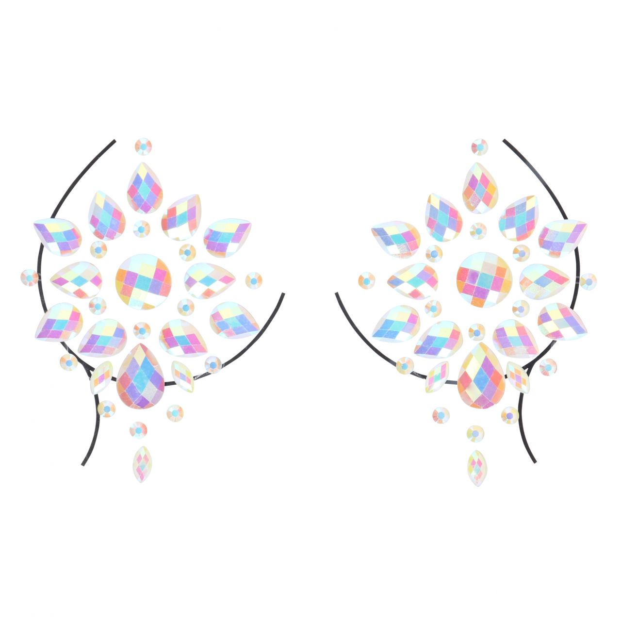 декоративное украшение (камни) на клеевой основе body jewelry stickers - nipples - glow in the dark в Воронеже