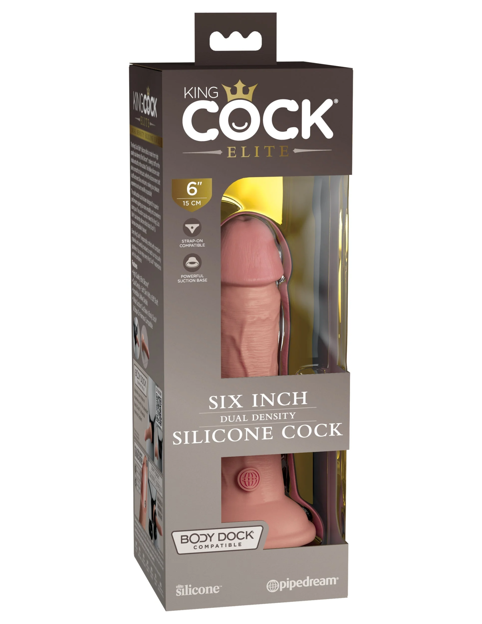 Фаллоимитатор KC Elite 6" Dual Density Silicone Dong-Light Pipedream 577021PD