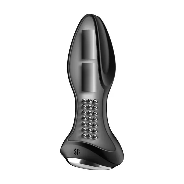 анальная пробка с вибрацией и массажем бусинами rotator plug 2+, чёрная в Воронеже