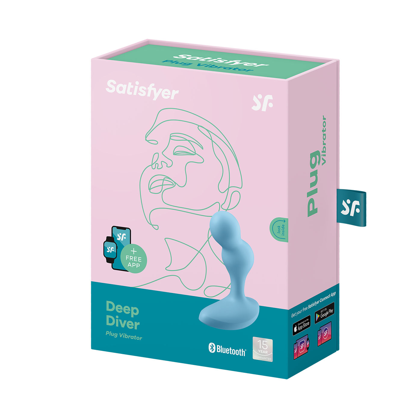 Анальная Пробка с Вибрацией Deep Diver Connect (light blue) 006802SA