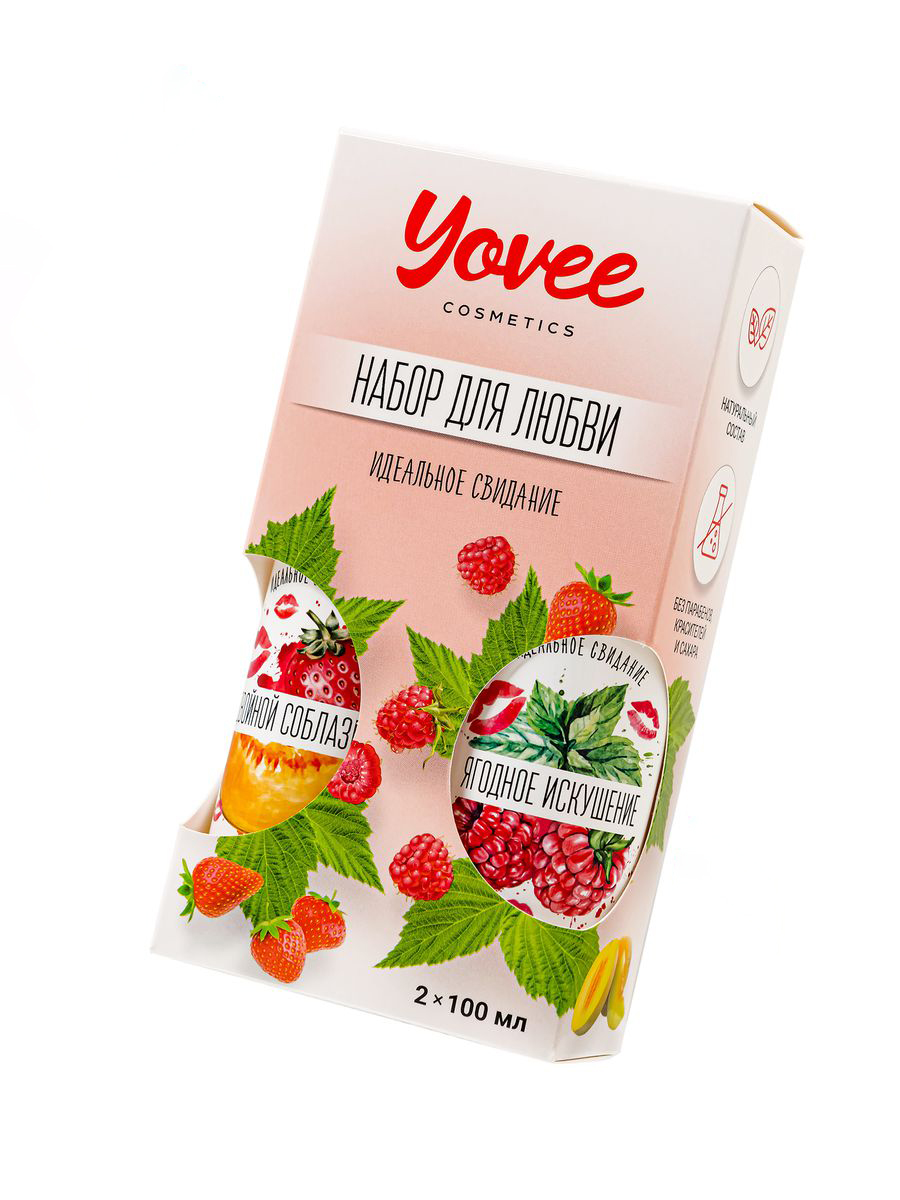 набор гелей-смазок yovee для любви (721007+721009), вкусовые (клубника/дыня+малина/мята), 2х100 мл в Воронеже