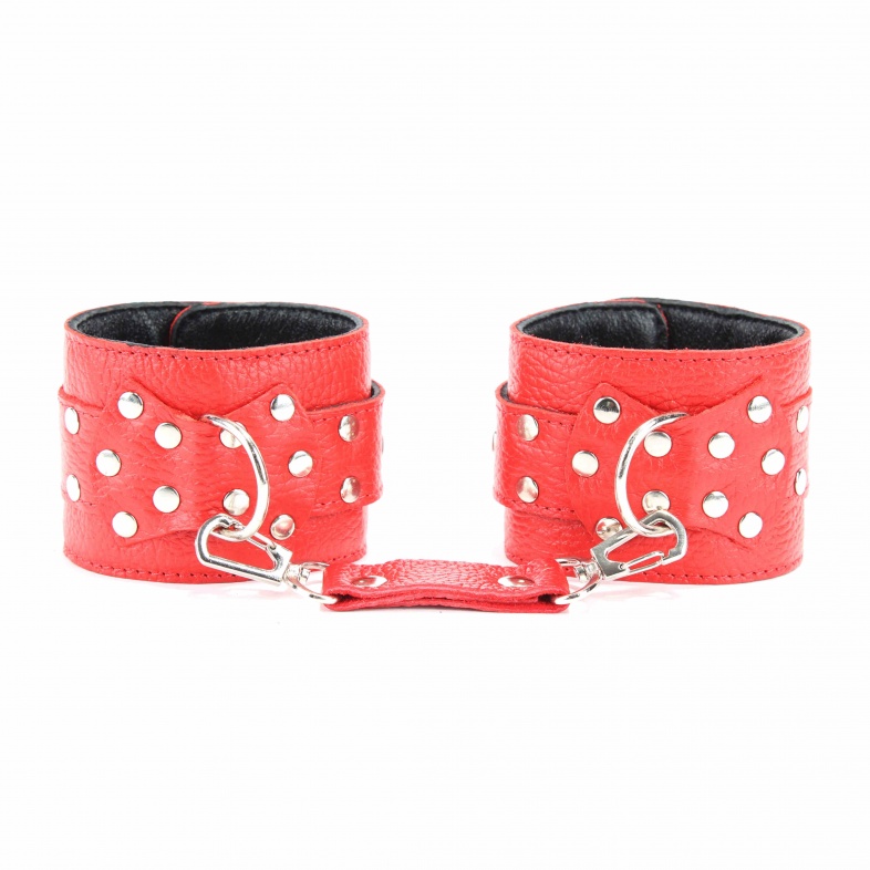 наручники из кожи красной 51014ars в Воронеже