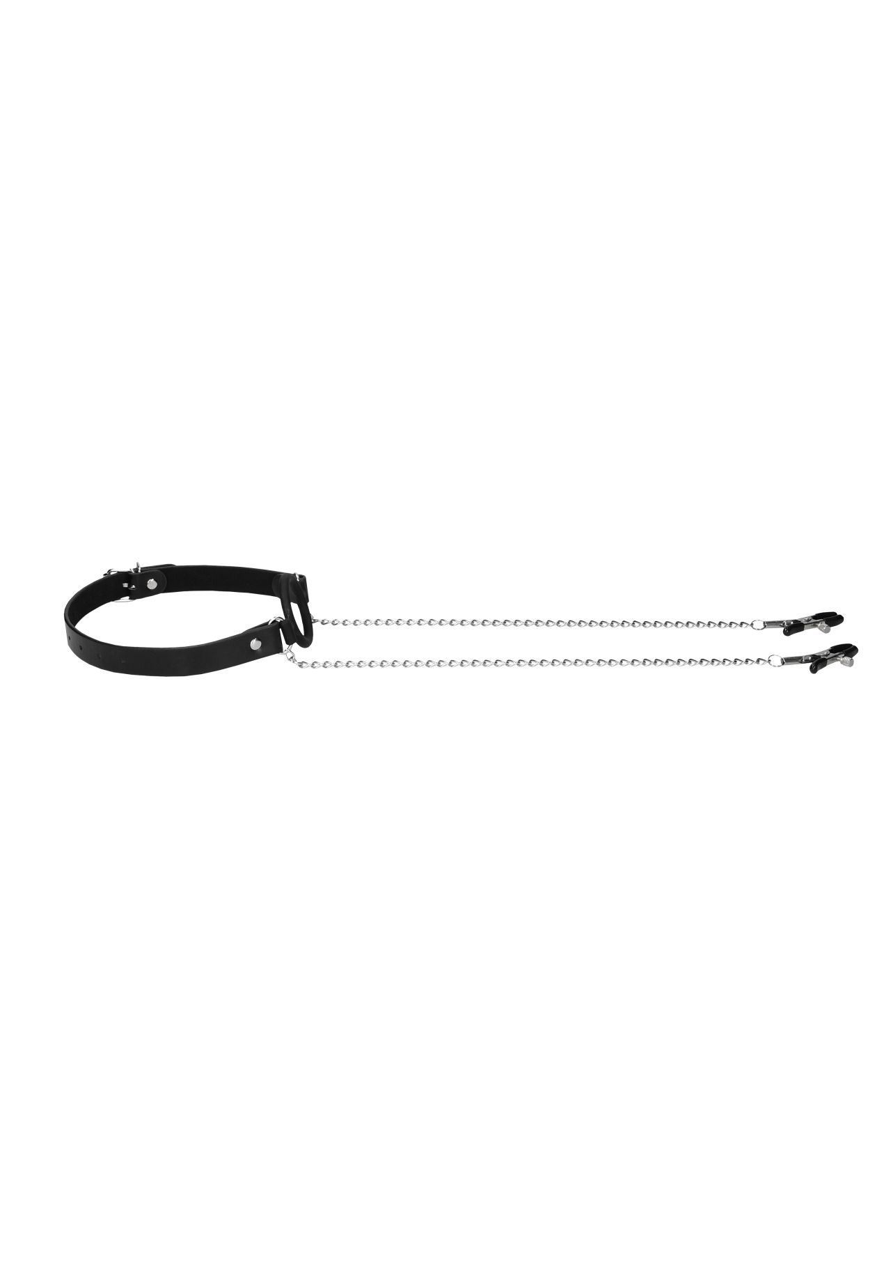 кляп-кольцо на металлической цепочке с зажимами для сосков o-ring gag with nipple clamps в Воронеже