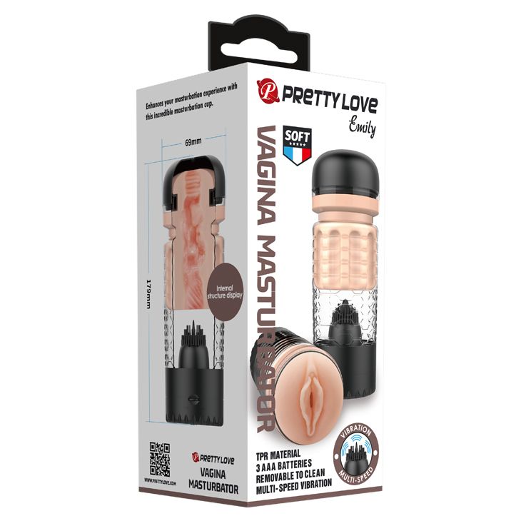 мастурбатор вагина с вибрацией emily, черный в Воронеже