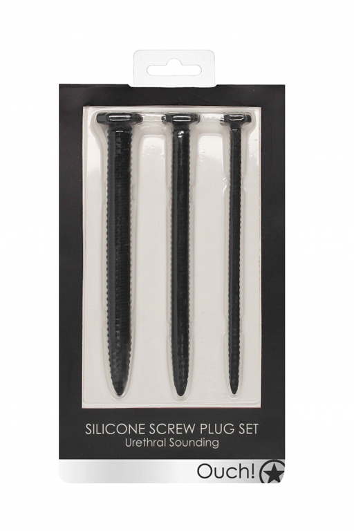 Набор из трех стимуляторов уретры (струн) Silicone Screw Plug Set