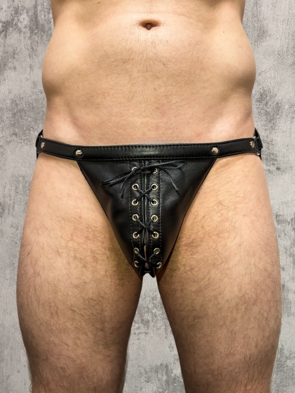 Кожаные мужские трусы со шнуровкой Boys Arsenal 52037ars