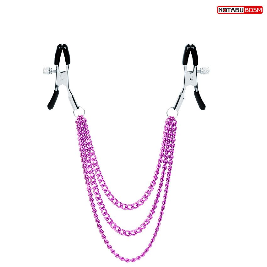 зажимы на соски с тремя цепочками notabu, розовые в Воронеже