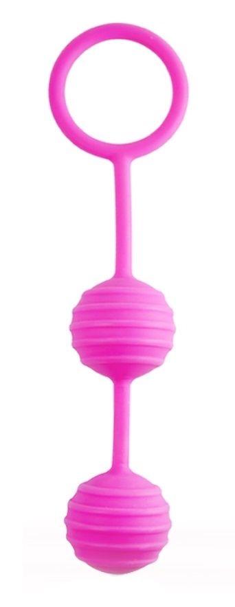Вагинальные шарики Lovetoy Kegel Ball, розовые рельефные