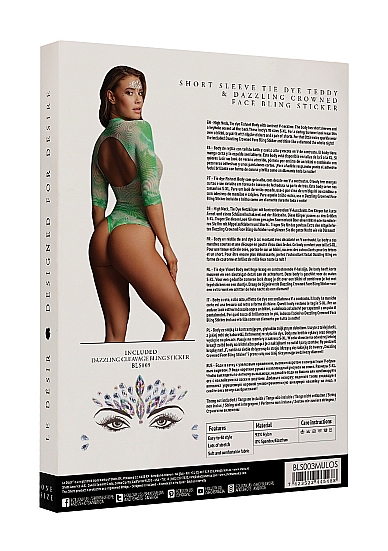 Эротическое боди с рукавами 3/4 и наклейкой - o/s в Воронеже