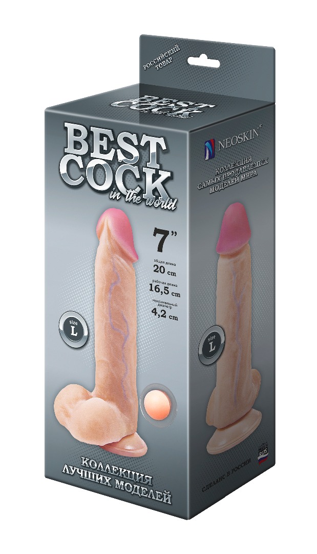 фаллоимитатор неоскин на присоске best cock 7" 592303ru в Воронеже