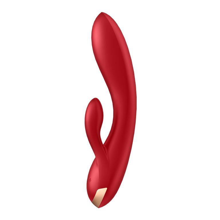 вибратор-кролик satisfyer double flex с двумя клиторальными отростками (красный) в Воронеже