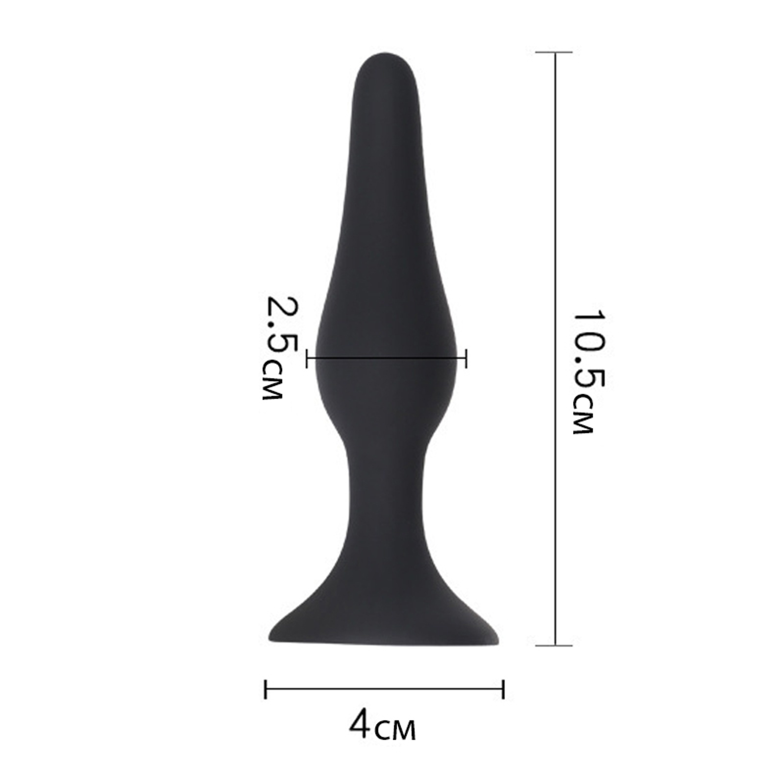 анальная пробка, оки-чпоки, конус, soft силикон, 10,5 х 2,5 см, черный в Воронеже