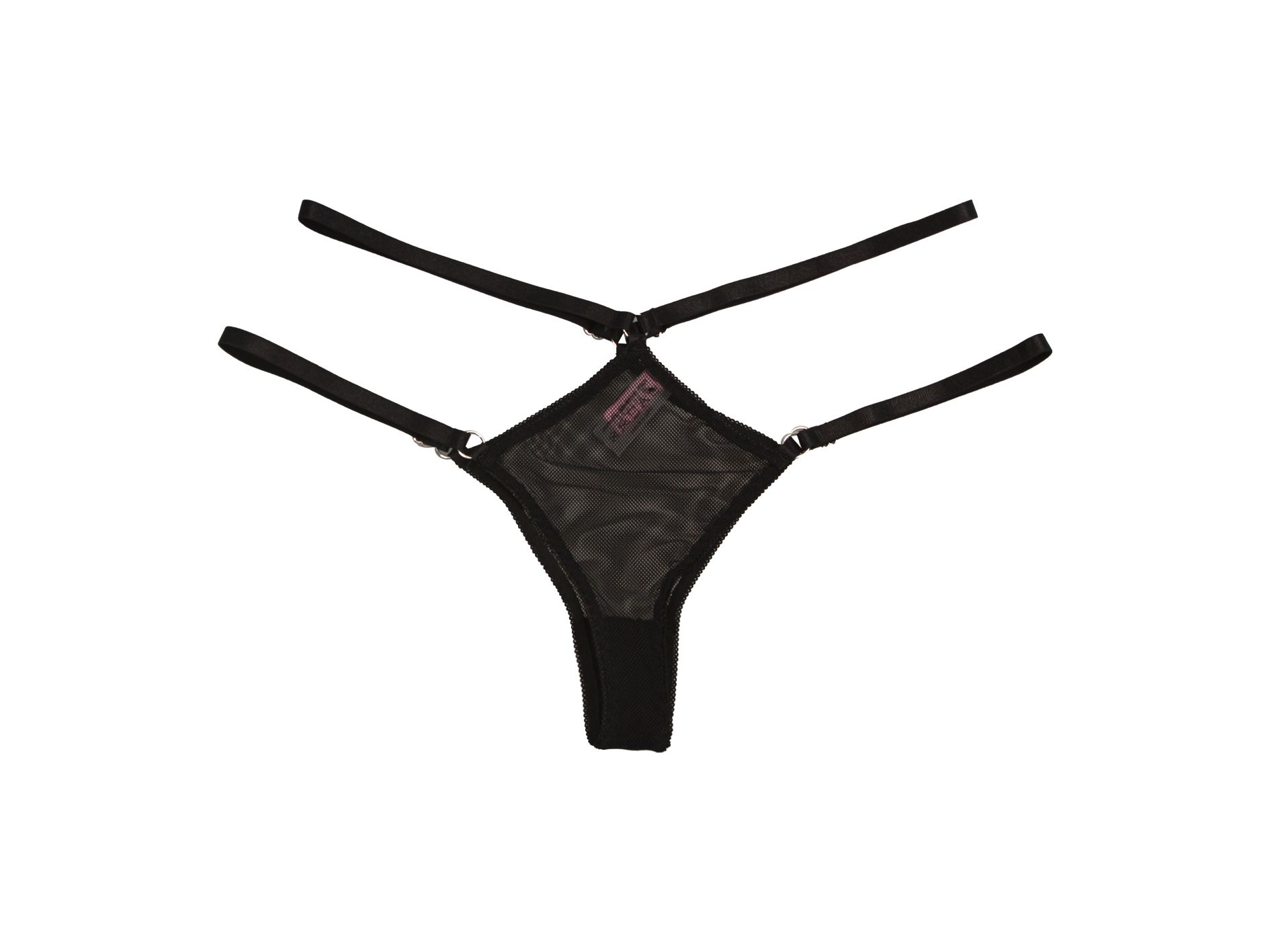 Трусики PinkRabbit бразилиано с лентами, чёрные