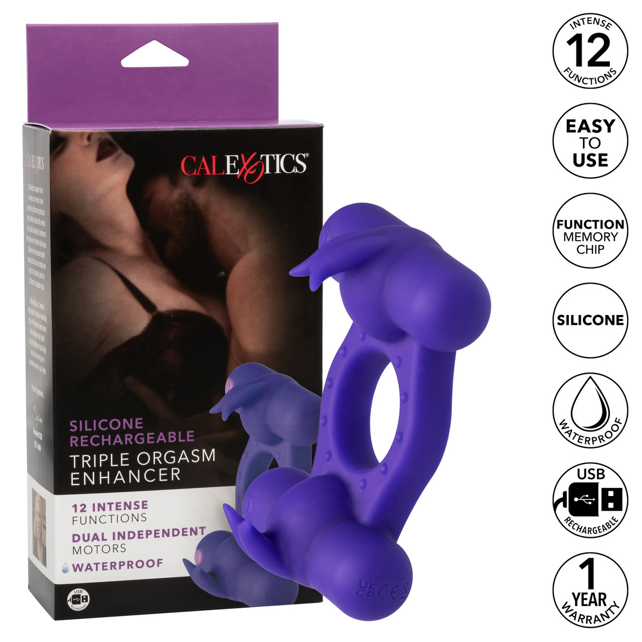 перезаряжаемое эрекционное виброкольцо с двумя моторами silicone rechargeable triple orgasm enhancer в Воронеже