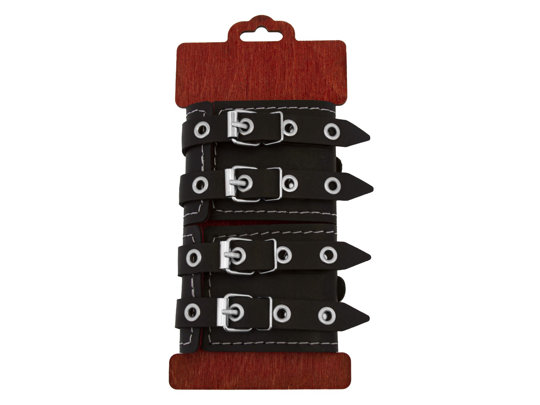 наручники декоративные pinkrabbit с двумя ремнями и красной подкладкой, черные в Воронеже