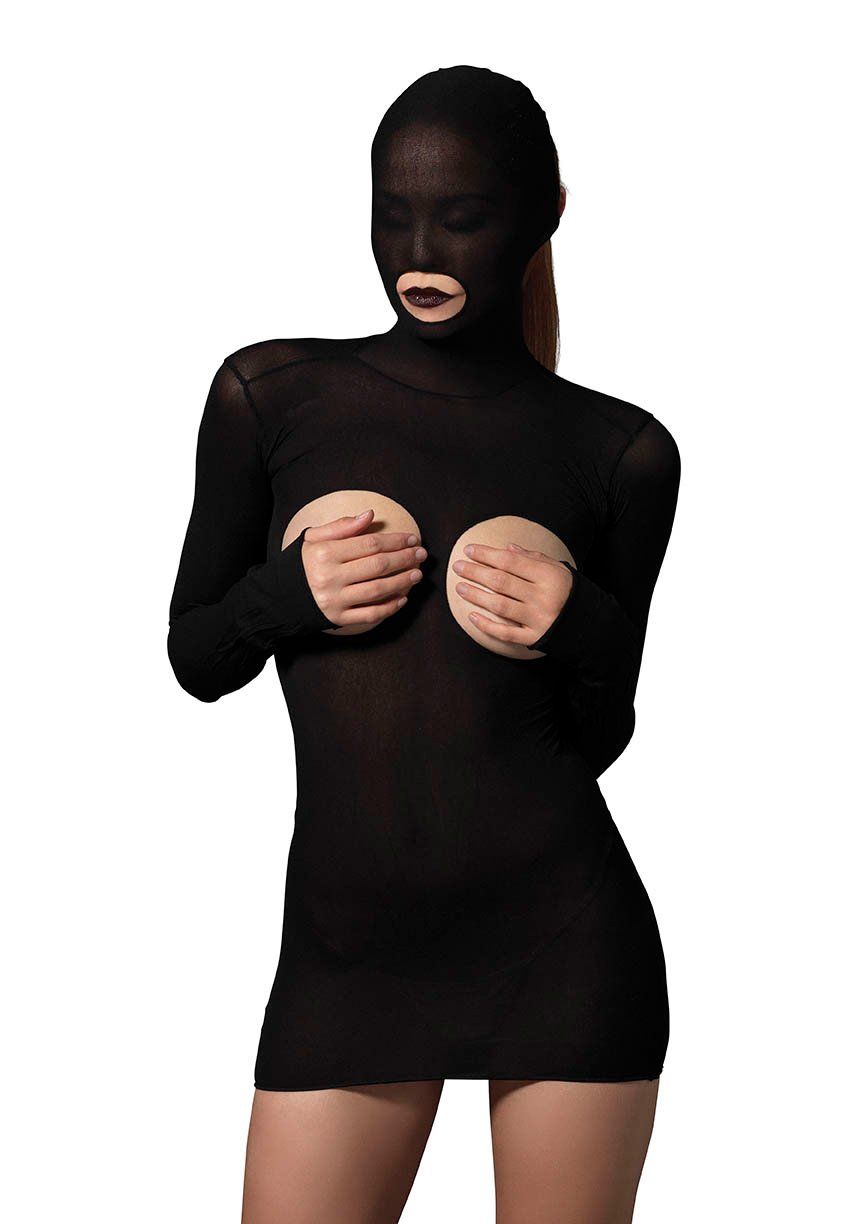 Эротическое мини-платье leg avenue masked cupless, черное в Воронеже