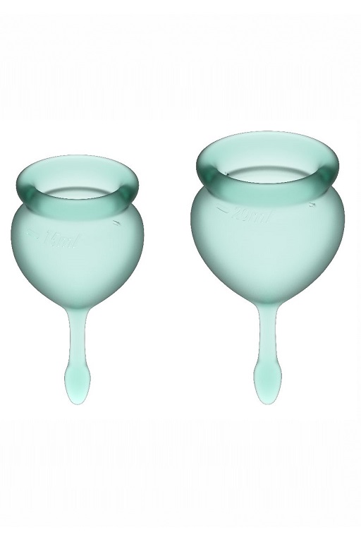 набор менструальных чаш satisfyer feel good menstrual cup (dark green) в Воронеже