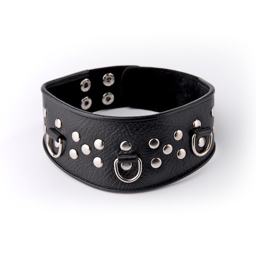 ошейник кожаный черный с велюровой подкладкой 3115-1 в Воронеже