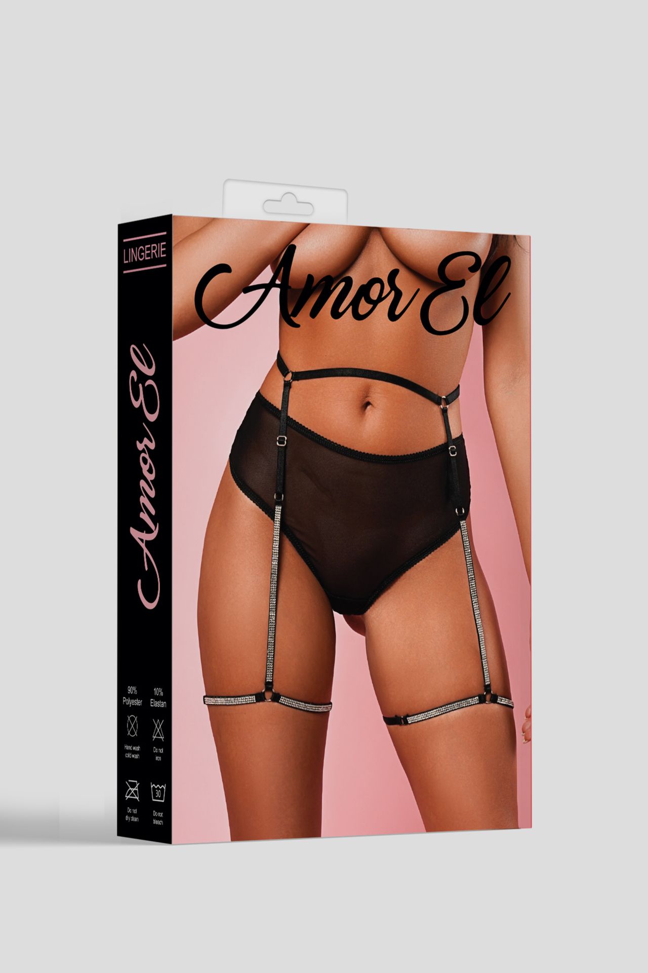 Эротическое трусики с поясом и гартерами  s/m black в Воронеже