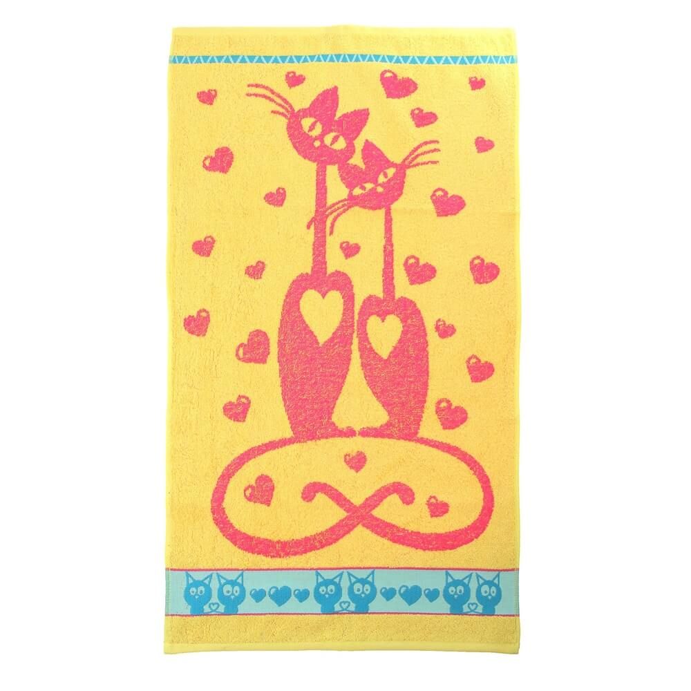 Полотенце махровое Сима Ленд Мартовские коты, желтое