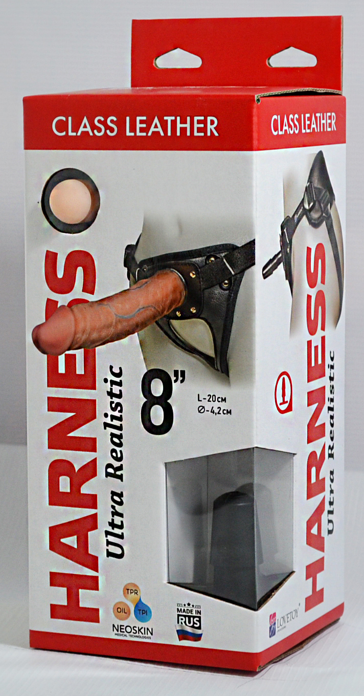 Кожаные трусики Harness Ultra Realistic 8" 630503ru