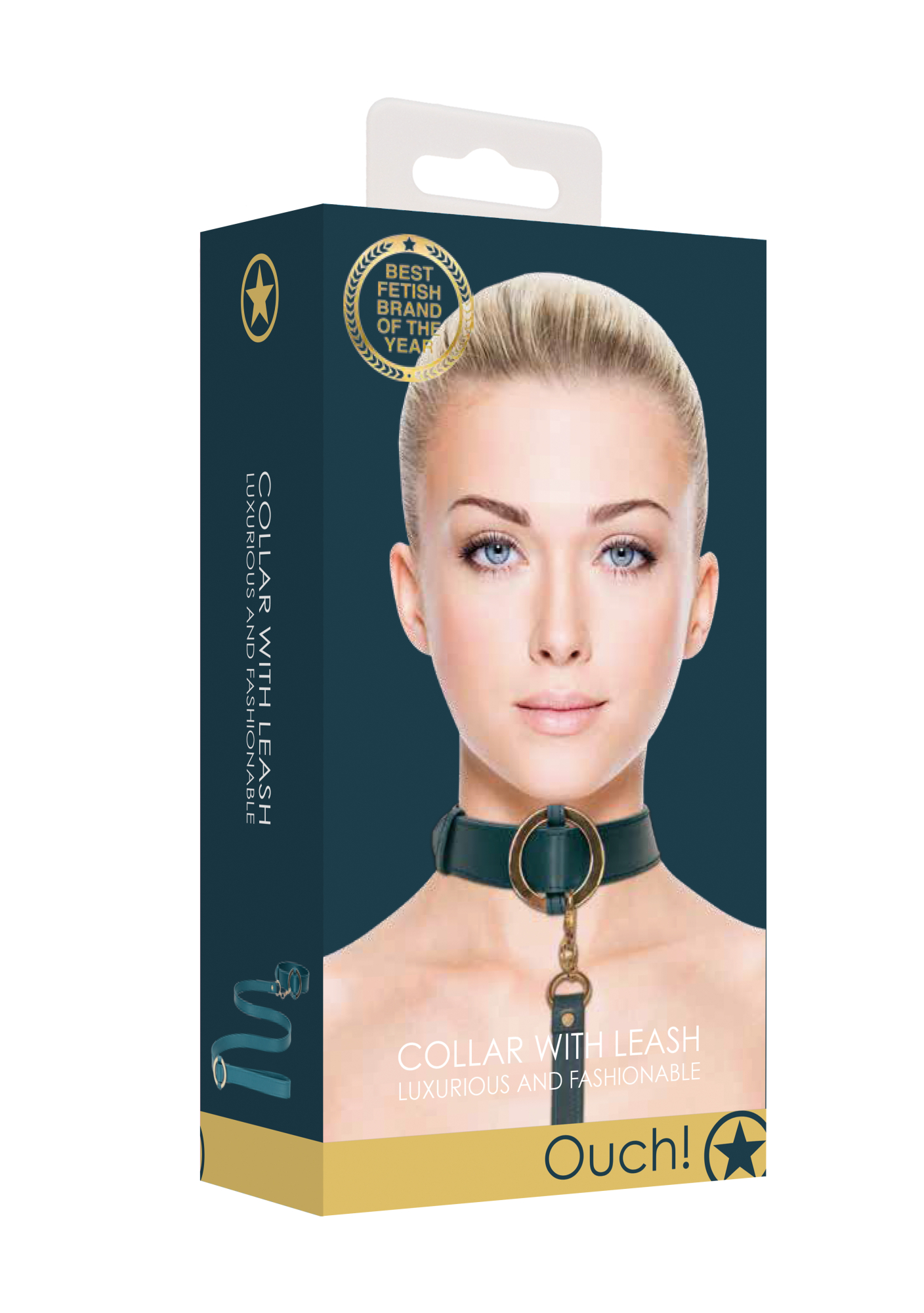 Ошейник с поводком Ouch Ouch! - Collar With Leash - Green