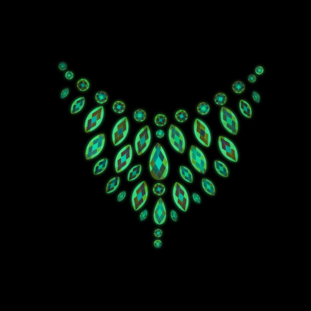 декоративное украшение (камни) на клеевой основе body jewelry stickers - chest - glow in the dark - в Воронеже